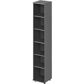 Schäfer Shop Genius Regal TETRIS WOOD, 6 OH, Höhe inkl. Gleiter, B 400 mm, graphit