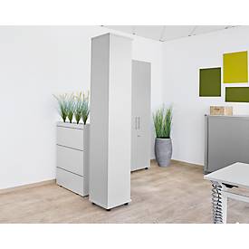 Schäfer Shop Genius Regal TETRIS WOOD, 6 OH, Höhe inkl. Gleiter, B 400 mm, lichtgrau