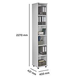 Schäfer Shop Genius Regal TETRIS WOOD, 6 OH, Höhe inkl. Gleiter, B 400 mm, lichtgrau