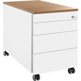 Schäfer Shop Genius Rollcontainer 1233, weiss/Kirsche Romana-Dekor 