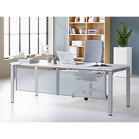 Schäfer Shop Genius Rückseitenblende, für Schreibtisch B 2000 mm, H 466 mm, weißaluminium 