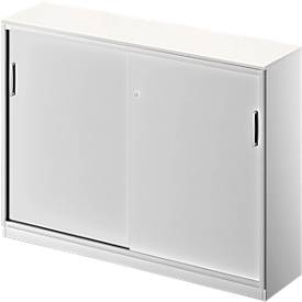 Schäfer Shop Genius Schiebetürenschrank TETRIS SOLID, 3 OH, Mitteltrennwand, B 1600 x T 413 x H 1170 mm, weiß/weißalu