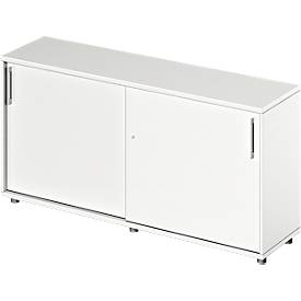 Schäfer Shop Genius Schiebetürenschrank TETRIS WOOD, 2 OH, B 1600 mm, Höhe inkl. Gleiter, weiß