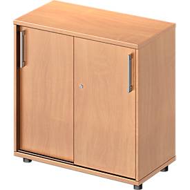 Schäfer Shop Genius Schiebetürenschrank TETRIS WOOD, 2 OH, B 800 mm, Höhe inkl. Gleiter, Buche-Dekor