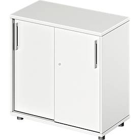 Schäfer Shop Genius Schiebetürenschrank TETRIS WOOD, 2 OH, B 800 mm, Höhe inkl. Gleiter, weiß