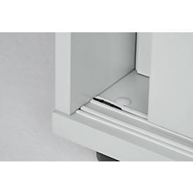 Schäfer Shop Genius Schiebetürenschrank TETRIS WOOD, 3 OH, B 1000 mm, Höhe inkl. Gleiter, graphit/Eiche