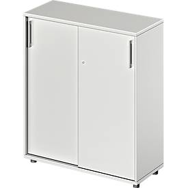 Schäfer Shop Genius Schiebetürenschrank TETRIS WOOD, 3 OH, B 1000 mm, Höhe inkl. Gleiter, lichtgrau