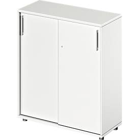 Schäfer Shop Genius Schiebetürenschrank TETRIS WOOD, 3 OH, B 1000 mm, Höhe inkl. Gleiter, weiß