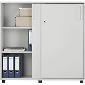 Schäfer Shop Genius Schiebetürenschrank TETRIS WOOD, 3 OH, B 1200 mm, Höhe inkl. Gleiter, lichtgrau