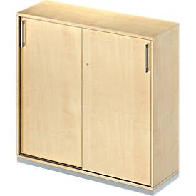 Schäfer Shop Genius Schiebetürenschrank TETRIS WOOD, 3 OH, B 1200 mm, inkl. Stahlsockel, Ahorn-Dekor