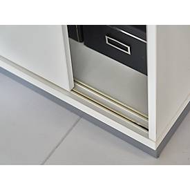 Schäfer Shop Genius Schiebetürenschrank TETRIS WOOD, 3 OH, B 1200 mm, inkl. Stahlsockel, weiß