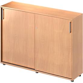 Schäfer Shop Genius Schiebetürenschrank TETRIS WOOD, 3 OH, B 1600 mm, Höhe inkl. Gleiter, Buche-Dekor