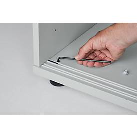 Schäfer Shop Genius Schiebetürenschrank TETRIS WOOD, 3 OH, B 800 mm, Höhe inkl. Gleiter, weiß