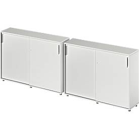 Schäfer Shop Genius Schiebetürenschrank TETRIS WOOD, inkl. Gleiter, B 1200 x T 421 x H 1110 mm (3 OH), lichtgrau, 2 Stück