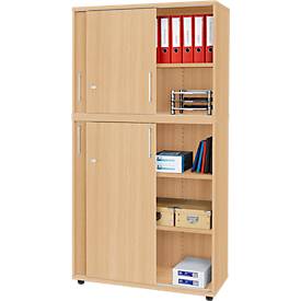 Schäfer Shop Genius Schrankkombination TETRIS WOOD, mit 5 Ordnerhöhen, Platz für bis zu 60 Standardordner, Ahorn-Dekor