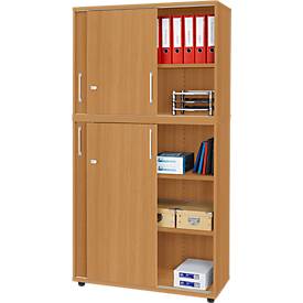 Schäfer Shop Genius Schrankkombination TETRIS WOOD, mit 5 Ordnerhöhen, Platz für bis zu 60 Standardordner, Buche-Dekor 