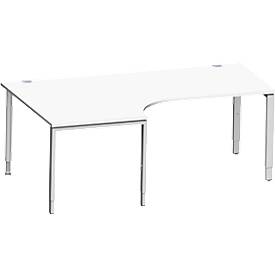 Schäfer Shop Genius Schreibt. 90° li, 4-F, VKTWinkelschreibtisch MODENA FLEX 90°,Ansatz links, B 2000 mm, weiß