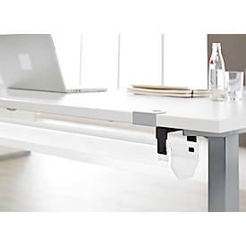 Schäfer Shop Genius Schreibtisch Aero Flex, elektrisch höhenverstellbar, B 1600 x T 800 x H 620-1280 mm, Buche/weiß + Kabelkanal