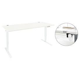 Schäfer Shop Genius Schreibtisch Aero Flex, elektrisch höhenverstellbar, B 1600 x T 800 x H 620-1280 mm, weiß + Kabelkanal