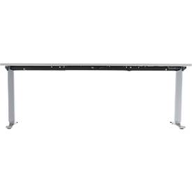 Schäfer Shop Genius Schreibtisch AERO FLEX, elektrisch höhenverstellbar, Rechteck, T-Fuß, B 1600 mm, lichtgrau/weißalu