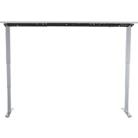 Schäfer Shop Genius Schreibtisch AERO FLEX, elektrisch höhenverstellbar, Rechteck, T-Fuß, B 1600 mm, lichtgrau/weißalu