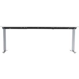 Schäfer Shop Genius Schreibtisch AERO FLEX, elektrisch höhenverstellbar, Rechteck, T-Fuß, B 1600 x T 800 x H 620-1280 mm, weiß/weißalu