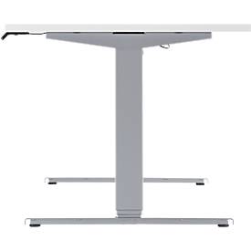 Schäfer Shop Genius Schreibtisch AERO FLEX, elektrisch höhenverstellbar, Rechteck, T-Fuß, B 1600 x T 800 x H 620-1280 mm, weiß/weißalu