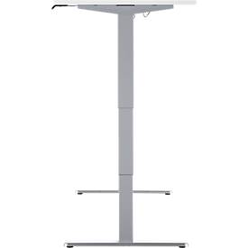 Schäfer Shop Genius Schreibtisch AERO FLEX, elektrisch höhenverstellbar, Rechteck, T-Fuß, B 1600 x T 800 x H 620-1280 mm, weiß/weißalu