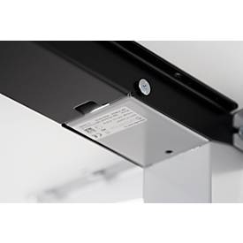 Schäfer Shop Genius Schreibtisch AERO FLEX, elektrisch höhenverstellbar, Rechteck, T-Fuß, B 1600 x T 800 x H 620-1280 mm, weiß/weißalu