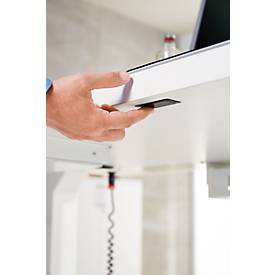 Schäfer Shop Genius Schreibtisch Elements, elektrisch höhenverstellbar, Rechteck, C-Fuß, B 1600 x T 800 x H 645-1300 mm, weiß + Technikeinbau