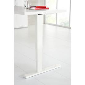 Schäfer Shop Genius Schreibtisch Elements, elektrisch höhenverstellbar, Rechteck, C-Fuß, B 1600 x T 800 x H 645-1300 mm, weiß + Technikeinbau