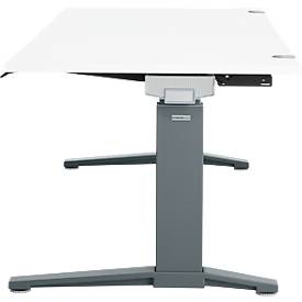 Schäfer Shop Genius Schreibtisch ERGOSTYLE S, Rechteck, elektrisch höhenverstellbar, zweistufig, C-Fuß, B 1600 x T 800 x H 635-1305 mm, inkl. Memory Master, weiß/anthrazit