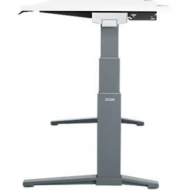 Schäfer Shop Genius Schreibtisch ERGOSTYLE S, Rechteck, elektrisch höhenverstellbar, zweistufig, C-Fuß, B 1600 x T 800 x H 635-1305 mm, inkl. Memory Master, weiß/anthrazit