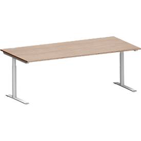 Schäfer Shop Genius Schreibtisch MODENA FLEX, 2000 x 1000 mm, Eiche-Dekor/weißalu