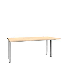 Schäfer Shop Genius Schreibtisch MODENA FLEX, 4-Fuß-Rechteckrohr, beidseitig, B 1600 mm, Ahorn 