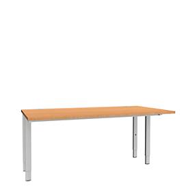 Schäfer Shop Genius Schreibtisch MODENA FLEX, 4-Fuß-Rechteckrohr, beidseitig, B 1600 mm, Buche 