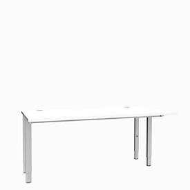 Schäfer Shop Genius Schreibtisch MODENA FLEX, 4-Fuß-Rechteckrohr, beidseitig, B 1600 mm, weiß 
