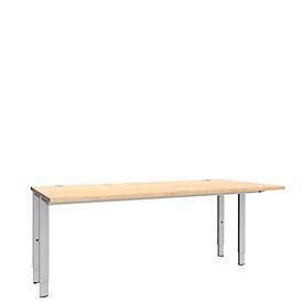 Schäfer Shop Genius Schreibtisch MODENA FLEX, 4-Fuß-Rechteckrohr, beidseitig, B 1800 mm, Ahorn