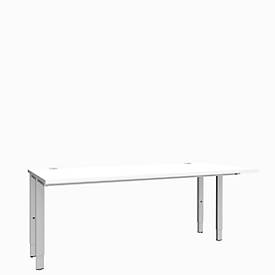 Schäfer Shop Genius Schreibtisch MODENA FLEX, 4-Fuß-Rechteckrohr, beidseitig, B 1800 mm, weiß 