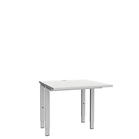 Schäfer Shop Genius Schreibtisch MODENA FLEX, 4-Fuß-Rechteckrohr, beidseitig, B 800 mm, lichtgrau 