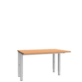 Schäfer Shop Genius Schreibtisch MODENA FLEX, 4-Fuß-Rechteckrohr, beiseitig, B 1200 mm, Buche 