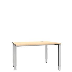 Schäfer Shop Genius Schreibtisch MODENA FLEX, 4-Fuß-Rechteckrohr, einseitig, B 1200 mm, Ahorn 