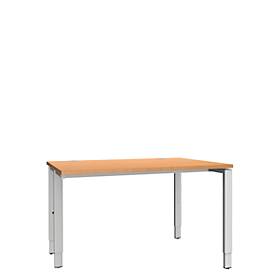 Schäfer Shop Genius Schreibtisch MODENA FLEX, 4-Fuß-Rechteckrohr, einseitig, B 1200 mm, Buche