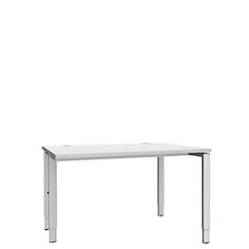 Schäfer Shop Genius Schreibtisch MODENA FLEX, 4-Fuß-Rechteckrohr, einseitig, B 1200 mm, lichtgrau