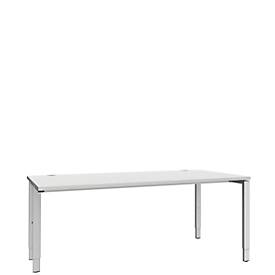 Schäfer Shop Genius Schreibtisch MODENA FLEX, 4-Fuß-Rechteckrohr, einseitig, B 1800 mm, lichtgrau 