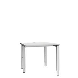 Schäfer Shop Genius Schreibtisch MODENA FLEX, 4-Fuß-Rechteckrohr, einseitig, B 800 mm, lichtgrau 