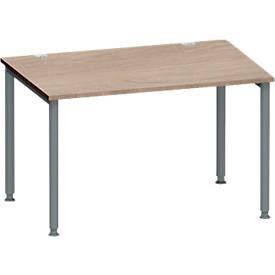 Schäfer Shop Genius Schreibtisch MODENA FLEX, 4-Fuß-Rundrohr, B 1200 x T 800 mm, Eiche/anthrazit