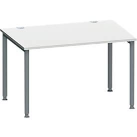 Schäfer Shop Genius Schreibtisch MODENA FLEX, 4-Fuß-Rundrohr, B 1200 x T 800 mm, lichtgrau/anthrazit