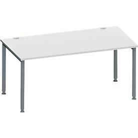 Schäfer Shop Genius Schreibtisch MODENA FLEX, 4-Fuß-Rundrohr, B 1600 x T 800 mm, lichtgrau/anthrazit