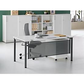 Schäfer Shop Genius Schreibtisch MODENA FLEX, 4-Fuß-Rundrohr, B 1600 x T 800 mm, weiß/anthrazit